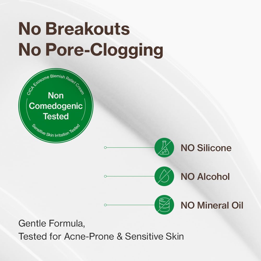 YUMU Cica Exosome Zinc Blemish Relief Cream, Face Moisturizer for Sensitive, Acne-Prone Skin, Lightweight, Breakouts, Barrier Repair, Hydration, Soothing, Oil-Free, Korean Skincare (80 ml/2.70 fl.oz.) - Image 5