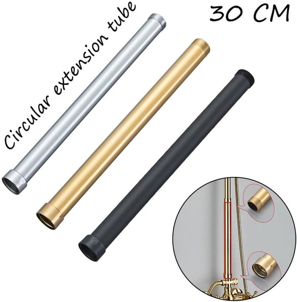 Shower Faucet Extension Pipe Circular 30Cm Extended Universal Interface For Increasing The Height Of Bathroom Shower Tap
