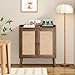 Farini Sideboard Buffet Cabinet with Storage, Bar Liquor Cabinet with Rattan Decorated Doors, Vintage Side Cabinet for Dining Room, Living Room,Hallway(Vintage)