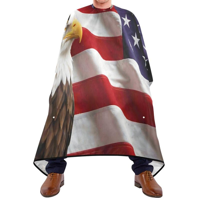 American Flag With Eagle Barber Cape Professional Salon Cape Haircut Apron Hair Cut Cape Waterproof, 55"x65"-image-21
