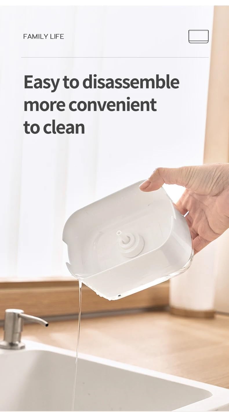 OSLEN 2 in 1 Soap Dispenser for Kitchen with Sponge Holder 400 ml, Hollow Design, Durable & Smooth Body Sink Dish Washing Soap Dispenser Set Sponge Holder Kitchen Sink Accessories Items (Multicolor) 1