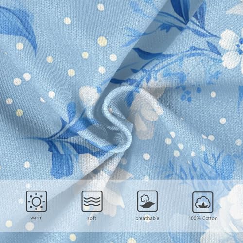 KLL Vintage Blue Dots Floral Pattern Little Boys Comfort Training Underwear Cute Children Undies3