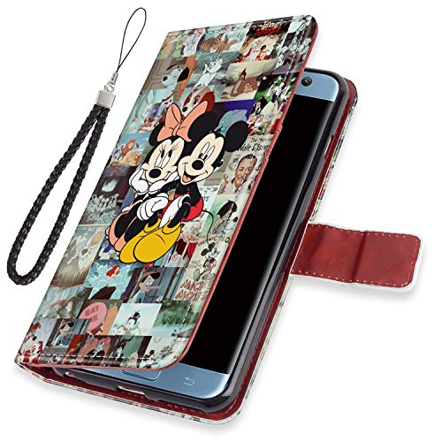 DISNEY COLLECTION Samsung Galaxy S7 Wallet Case Disney Series Wallpaper Leather Card Holder