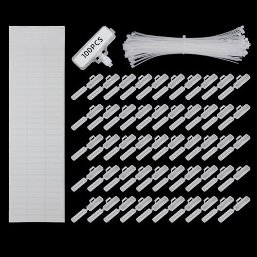 HENGBIRD Set de etiquetas para cables 100 piezas Etiquetas transparentes para cables Clip de etiquetado con 100 etiquetas para cables para marcaje y organización de cables para marcar, identificar