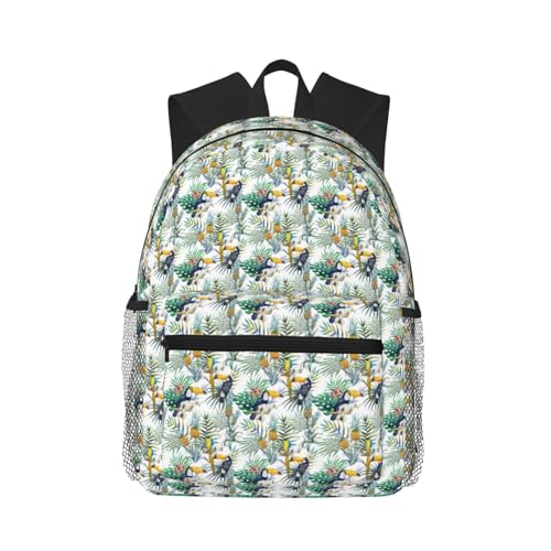 Sac à dos décontracté pour les cours et le bureau au style oiseau exotique