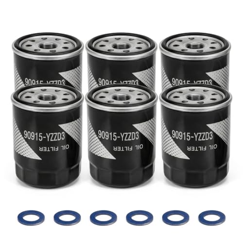 Engine Oil Filter 90915-YZZD3 90915-YZZD4 Replacement for Toyota Tacoma Tundra 4Runner Lexus, Replaces 90915-20004 90915-20002 (6-Pack)