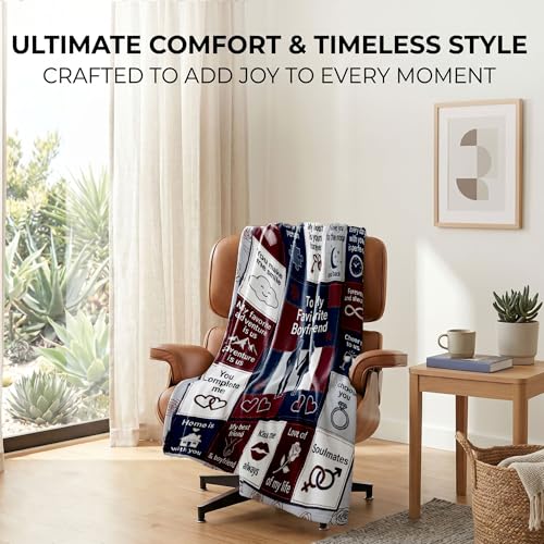 Nxchptr1 Throw Blanket Birthday Gifts for Boyfriend, Gift for Him, Soft Lightweight Cozy Romantic Wedding Anniversary Valentines Decorations for Home Bed Couch 50'' x 60'' — view 2