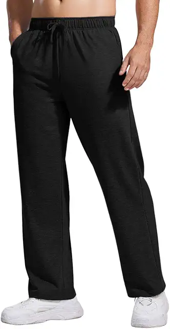 Men's Yoga Pants: Loose Cotton Joggers with Pockets & Drawstring