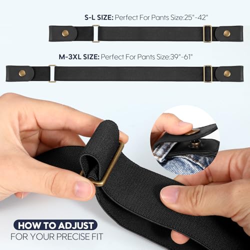 Image of No Buckle Stretch No Show Belt for Men 1.38 inches Wide, Buckless Invisible Elastic Belt for Jeans Pants by WHIPPY