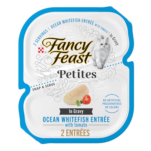 Purina Fancy Feast Petites Ocean Whitefish Entree With Tomato in Gravy Gourmet Wet Cat Food - (Pack of 12) 2.8 oz. Tubs