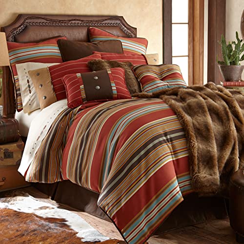 Image of H HIEND ACCENTS Paseo Road Calhoun 5 Piece Queen Striped Comforter Set