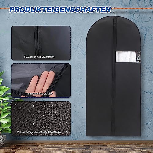 Kleidersack, 2 Stück Kleidersack Anzug, Kleiderhüllen Abdeckung mit Reißverschluss für Anzüge Kleider Mäntel Sakkos Hemden Abendkleider Anzugsack Aufbewahrung Premium kleidersäcke 120 x 60 cm