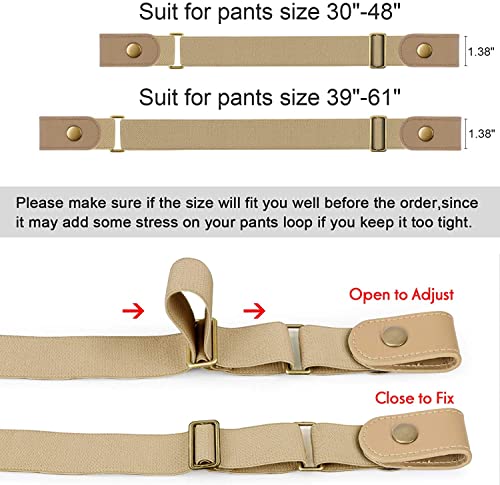 Image of WERFORU No Buckle Show Belt for Men Buckle Free Stretch Belt for Jeans Pants 1.38 Inches Wide Father's Day Gift