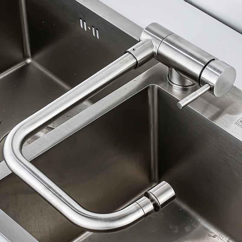 Image of Foldable rv Kitchen Faucet, Folding Sink Faucet,Hidden Kitchen faucets,Inner Window Sink Kitchen faucetFolding Tap (Stainless Steel)