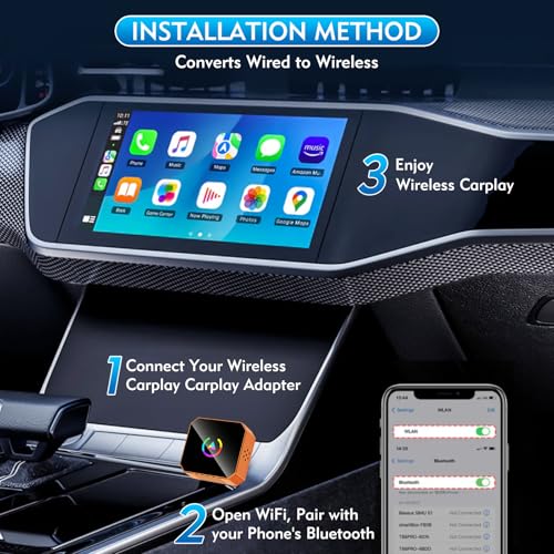 Wireless CarPlay Adapter, 2-in-1 Mini CarPlay & Android Auto Wireless Adapter, Plug & Play, Auto Connect, Car Accessories, Car Play Dongle Compatible with iPhone & Android — view 6