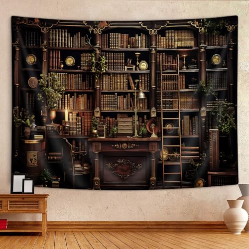 Tapisserie gothique noire bibliothèque médiévale et affiche couverture - 2