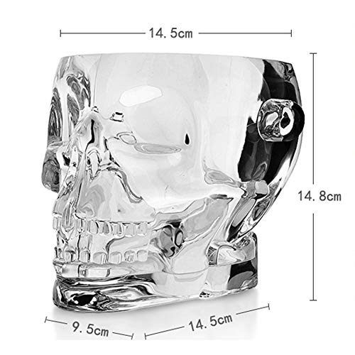 LYCIL Skull Acrylic Ice BucketBrainfreeze Skull Ice Cube Bucket Transparent Plastic Champagne Bucket Sustainable Wine Cooler Bucket with Ice Tong 15L A