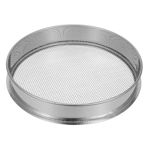 Kisangel Tamiz De Tierra Redondo De Malla para Jardín Tamiz De Compost De Acero Inoxidable Orificio Grande Herramienta para Clasificar Tierra Roca y Grava para Plantar Bonsáis Japoneses