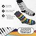 Foozys Men’s Crew Socks | Fun Fancy Piano Keys Themed Fashion Novelty Socks | 2 Pairs Included in Two Colors