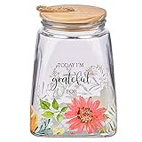 Christian Art Gifts Keepsake Count Your Blessings Gratitude Jar Set w/Bible Verse Note Cards, Today...