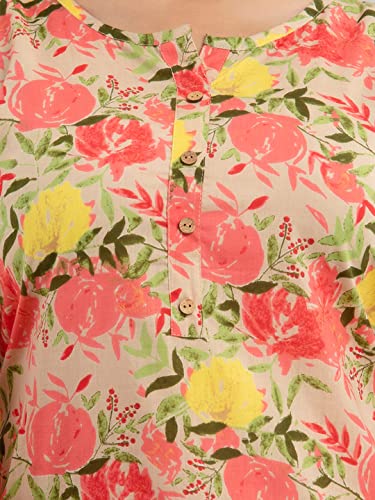 Image of feranoid Women Cotton Printed Straight Short Kurti