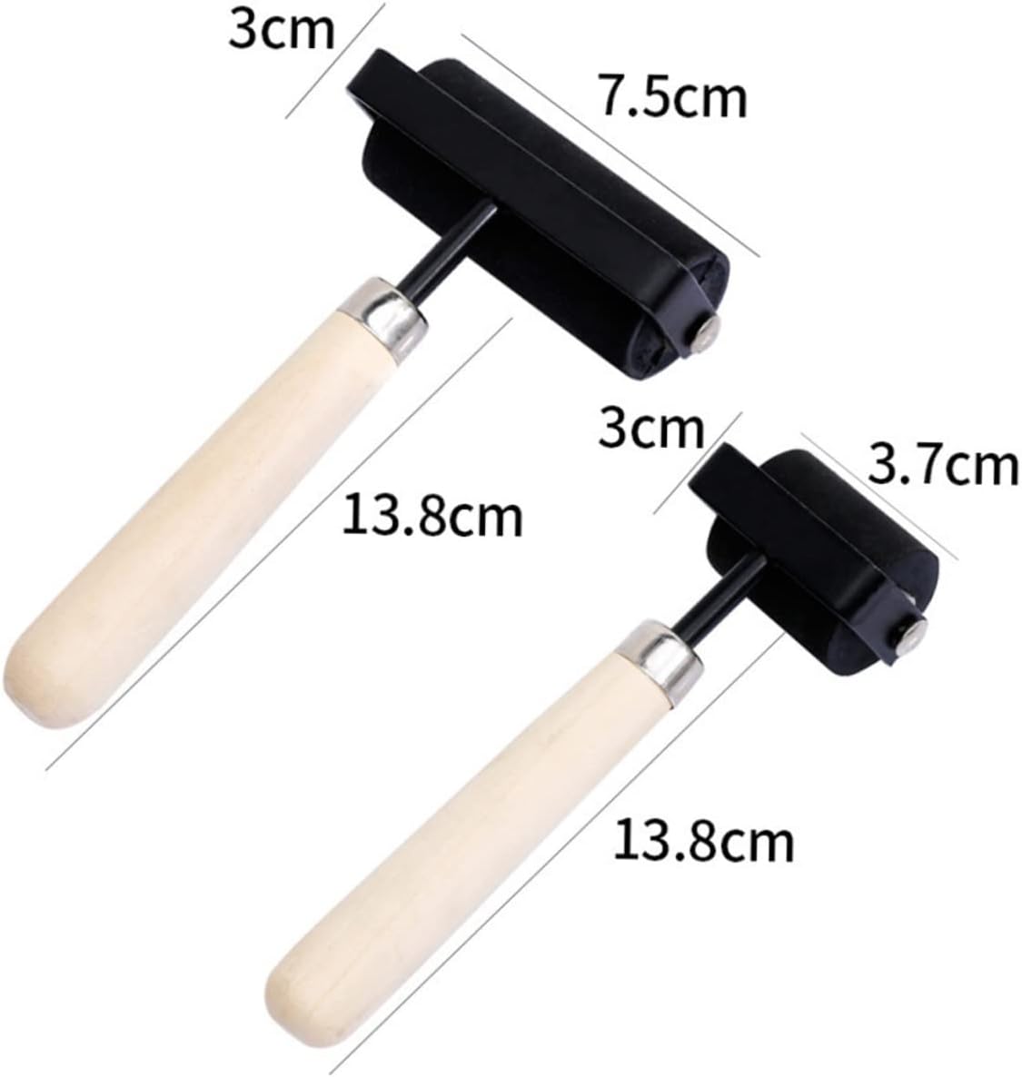 COHEALI 2pcs Relief Printing Printing Rollers Wooden Handles for Ink Distribution Stamping