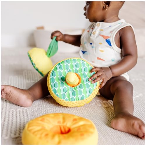 Image of Melissa & Doug Multi-Sensory Pineapple Soft Stacker Infant Toy - Stacking Toys for Babies, Pineapple Stacking Toy for Infants (Pack of 2)