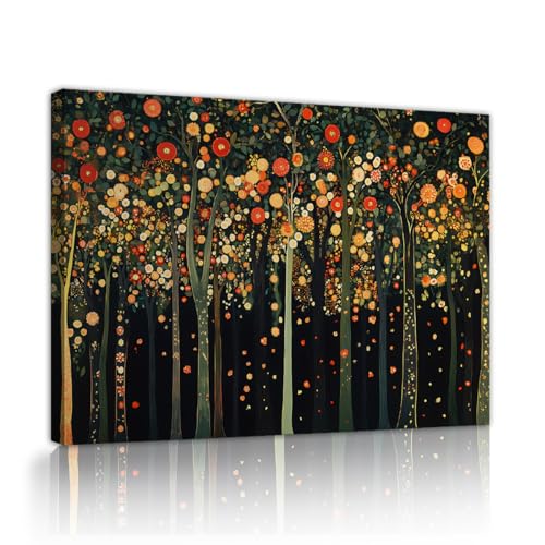 Toile magique de la forêt style Gustav Klimt OSHIONARTE tableau abstrait coloré 30x45cm