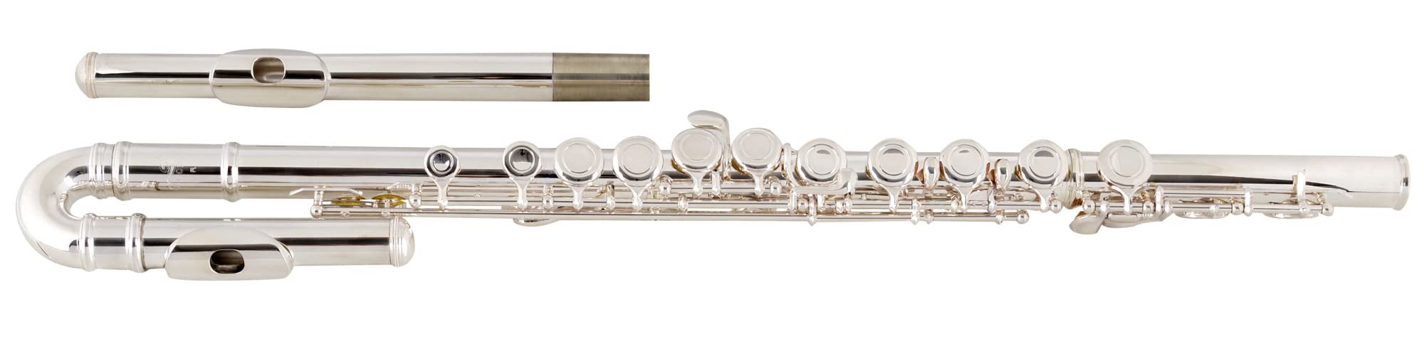 Flauto Traverso Lechgold FL-19/2U, Flauto traverso in 3 pezzi, Testa dritta | Testa curva a forma di U, Completamente argentato, Intero flauto in nickel silver, Piede in C, Chiavi chiuse, Meccanica E