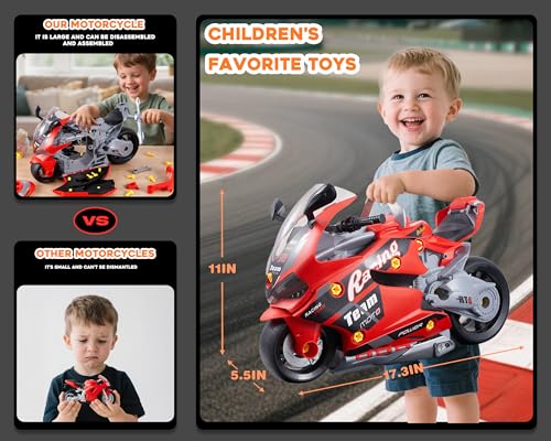 Take Apart Motorcycle Toy Engine Building Kit, Lights & Sounds,Kids Age 3-5 - image 4