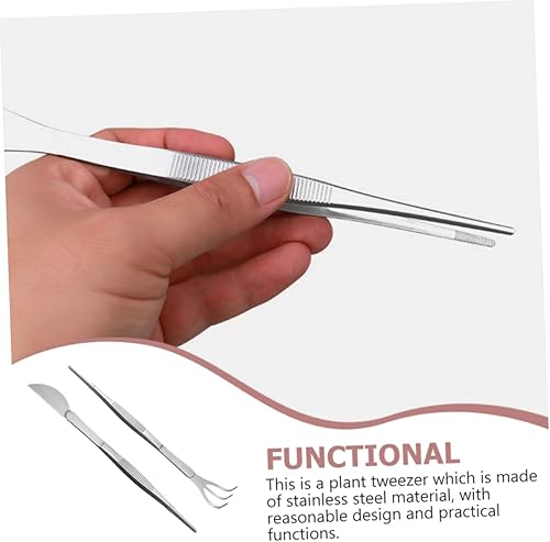 Miniatura 4 de Happyyami 4 Pcs Bonsai Forceps Crafting Tweezers Aquarium Plant Tools Metal Container Bonsai Tree Tools Bonsai Soil Loosening Tool Straight Tweezers