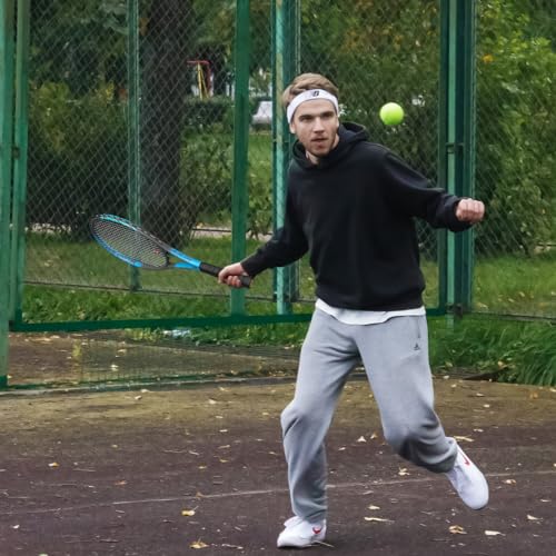 Image of Pro Tennis Racket for Adults, 2 Player 27 inch Speed Tennis Racquet Acceptable for Beginner and Professional with 3 Tennis Balls, 2 Vibration Dampes, 2 Overgrips, Tennis Bag