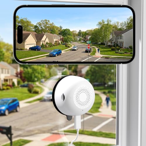 Yesiview 3MP 2K Indoor Window Camera - 2.4GHz & 5GHz WiFi Stick on Window Cameras for Home Security Looking Outside AI Color Night Vision Person & Motion Detection Anti-Glare 24/7 Recording