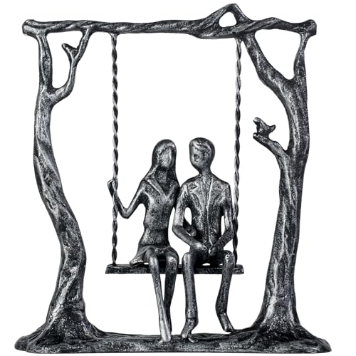 SENNESY 6th Anniversary Iron Sculpture Gift – Romantic Couple Statue