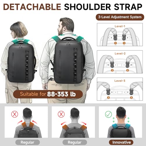 SWICKY RICOOI 2-in-1 Rolling Backpack