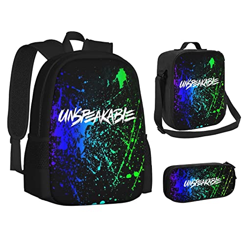 Kids School Bag Set Boys Pencil Case Backpack Starry Sky Printing Book Bags Travel Daypack Girls Game Fans Gift 3 PCS Set2