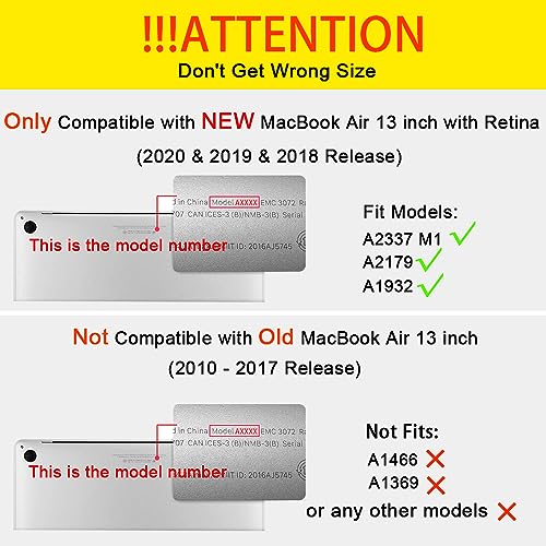 MUSHUI 4 in 1 Case for MacBook Air 13 inch 2020 2019 2018 Release M1 A2337 A2179 A1932 Retina Display Touch ID - Image 2
