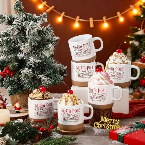 Set de 10 Tazas de Cerámica para Chocolate Caliente Navidad miniatura 5