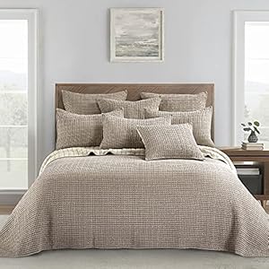 Levtex Home – Mills Waffle – King Bedspread Set – Taupe Cotton Waffle – Bedspread Size (122 x 106in.), Sham Size (36 x 20in.)