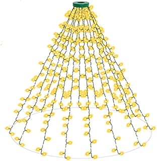 HTAMIG Christmas Tree Lights, Timer Function 400LEDs 2m 16 Lines 8 Modes Christmas String Lights Waterproof Christmas Decorations Christmas Tree Lights Indoor Outdoor - Warm White