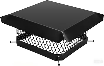 G GOOD GAIN Chimney Cap - 13 x 13 inch Chimney Cover for Outside Galvanized Steel | Fireplace Rain Caps with Hood Plate | Chimney Flue Cover Fits Existing Tiles with Adjustable Metal Screws & Gloves