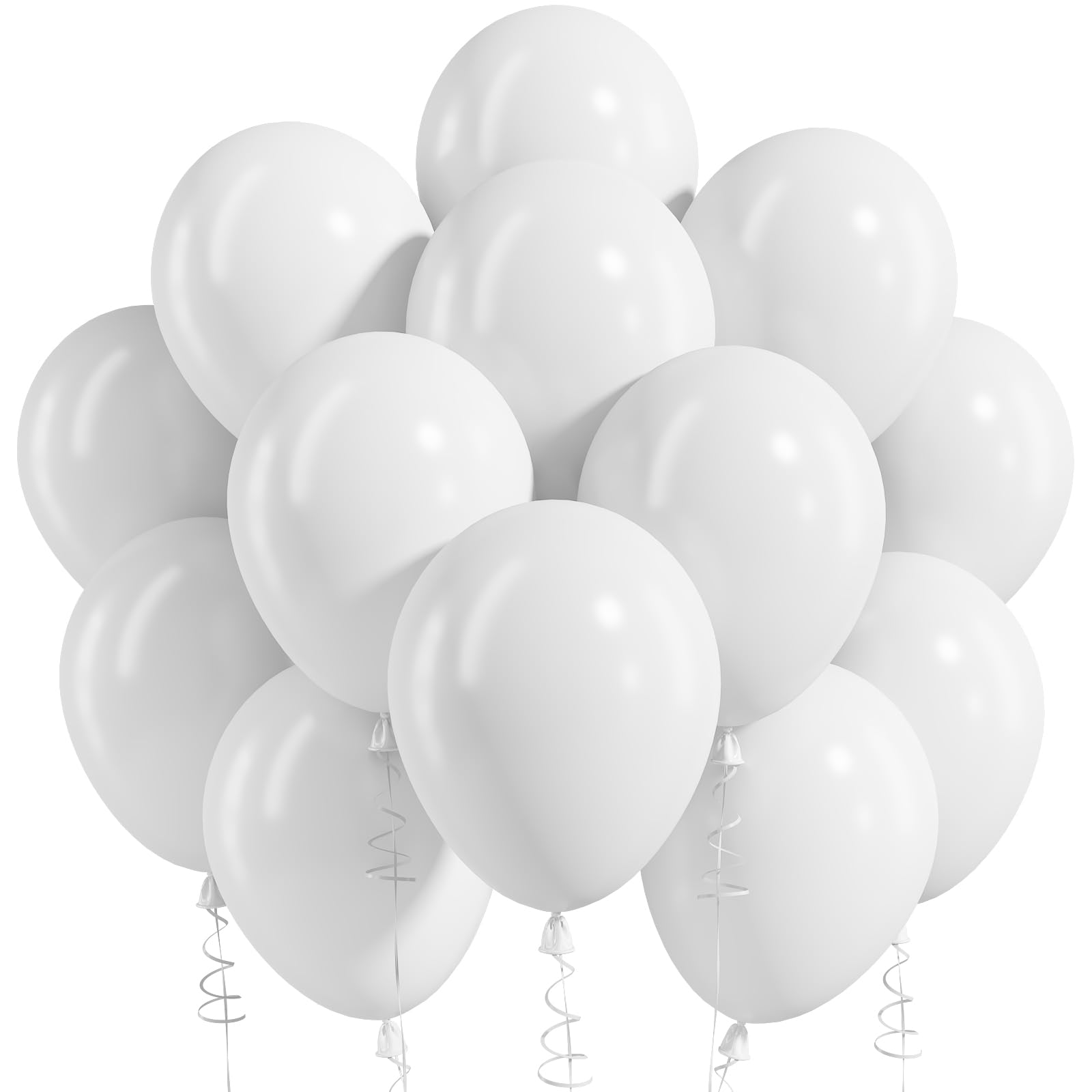 White Balloons, 12 Inch Wedding Latex Party Balloons
