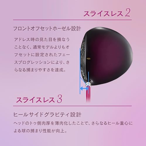 ダイナゴルフ 超高反発 ダイナミクスフェミーナプレステージドライバー フェザーライトレディシャフト仕様 13.5度 L 標準40gグリップ装着 10枚目