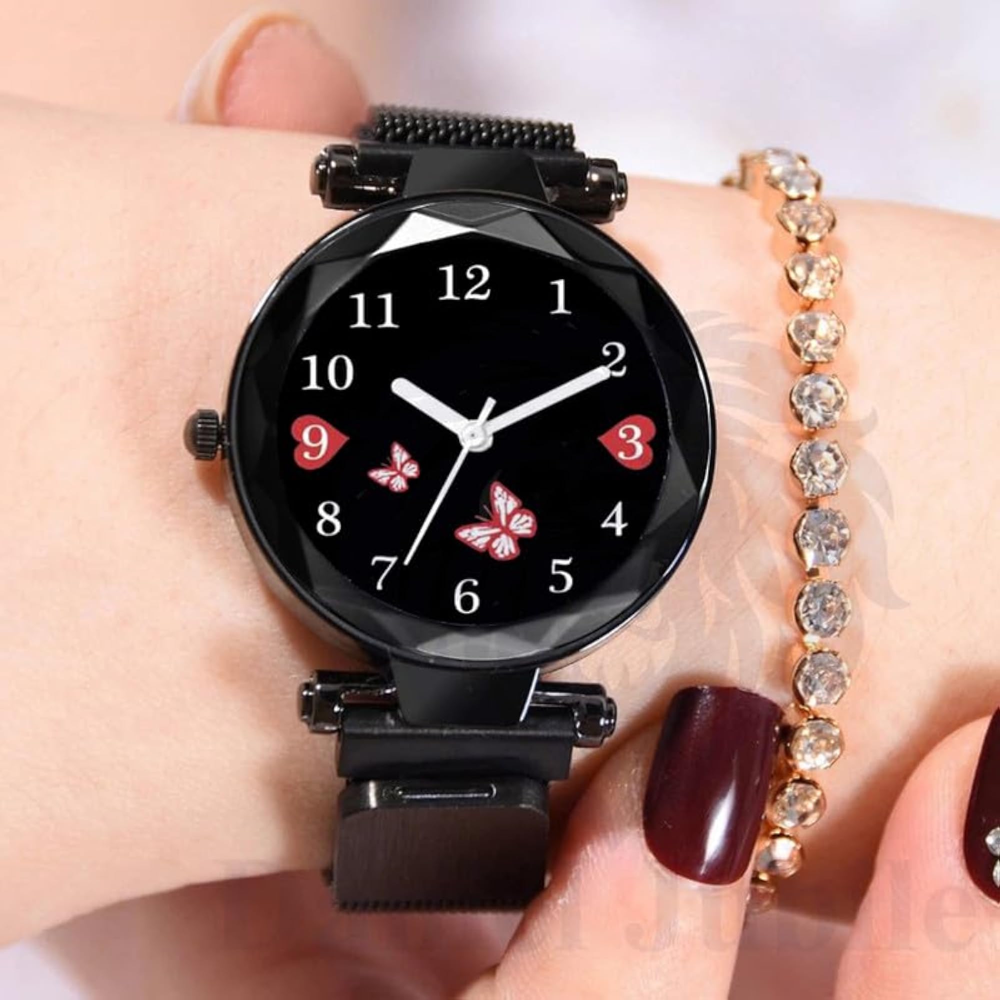 Women's Butterfly Dial Design Analog Wrist Watch
