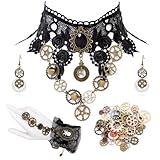 shallyong 4 Pièces Steampunk Accessoires Femme, Ensemble Accessoires...
