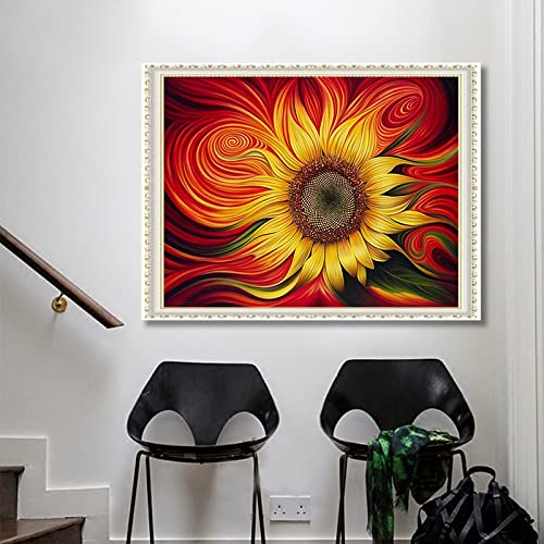 Broderie diamant tournesol pour décoration murale salon