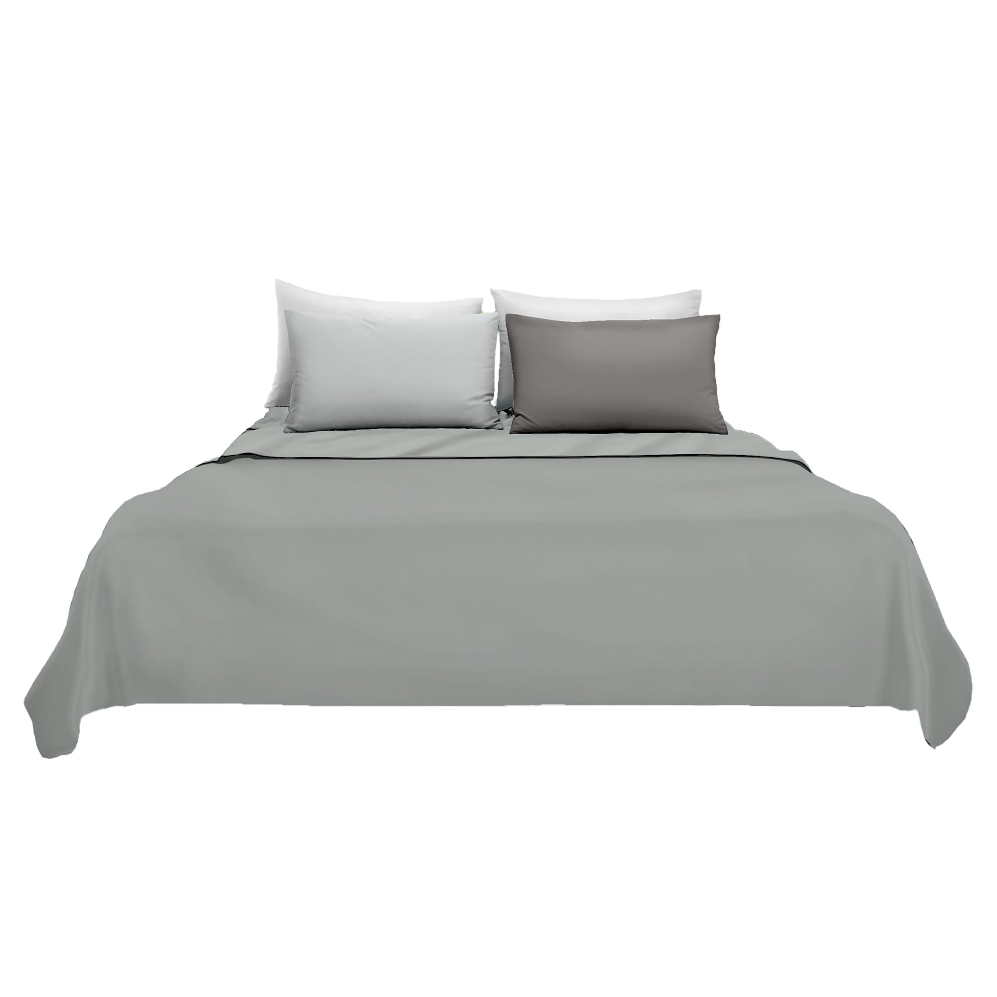 Ruggeri Completo Letto In Microfibra Morbida - 4 Pezzi Con Lenzuolo Con Angoli E Federe - Collezione Everyday (Foglie Arancioni, Matrimoniale)
