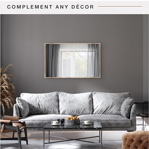 Image of MCS Micro Rope Front Loaded Wall Mirror, (30x48, Tarnished Brass)