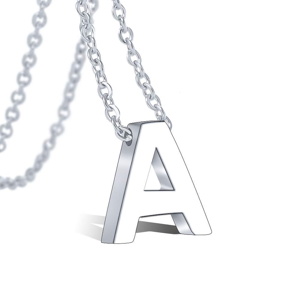 VU100Collar Inicial para Mujer Niñas Colgante Letra de Acero Inoxidable, 45cm Cadena Cuerda