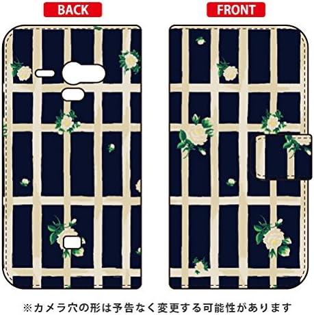 Second Skin Flip Smartphone Case Sindee Flower Grid (Navy) / for AQUOS Phone Serie SHL22/au ASHL22-IJTC-401-LIZ4